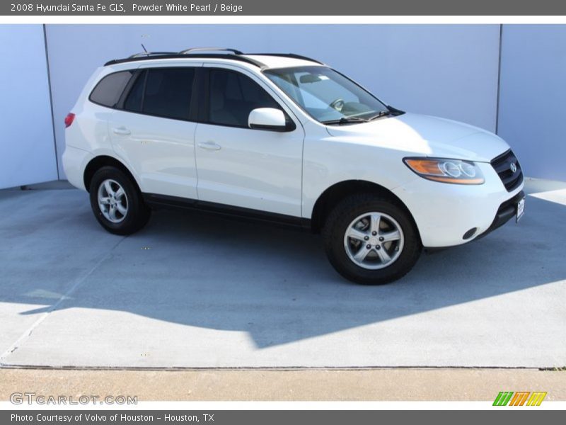 Powder White Pearl / Beige 2008 Hyundai Santa Fe GLS