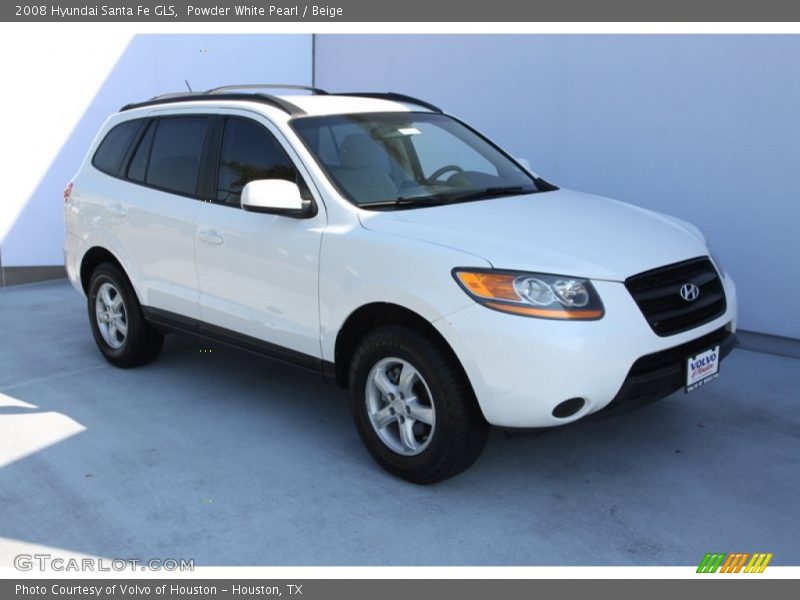 Powder White Pearl / Beige 2008 Hyundai Santa Fe GLS