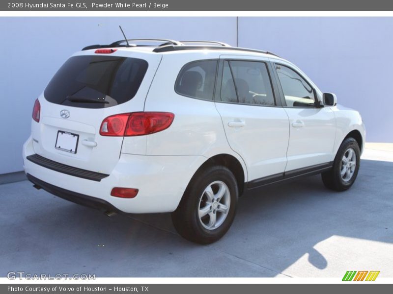 Powder White Pearl / Beige 2008 Hyundai Santa Fe GLS