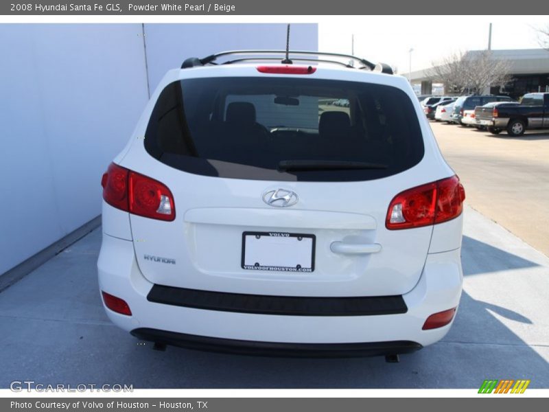 Powder White Pearl / Beige 2008 Hyundai Santa Fe GLS