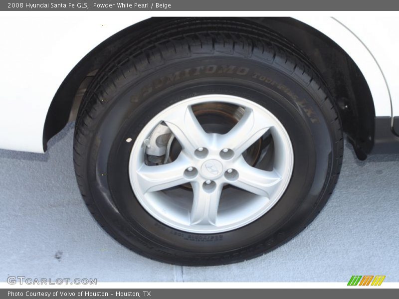 Powder White Pearl / Beige 2008 Hyundai Santa Fe GLS