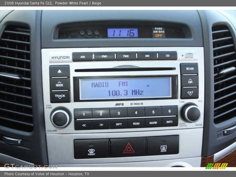 Powder White Pearl / Beige 2008 Hyundai Santa Fe GLS