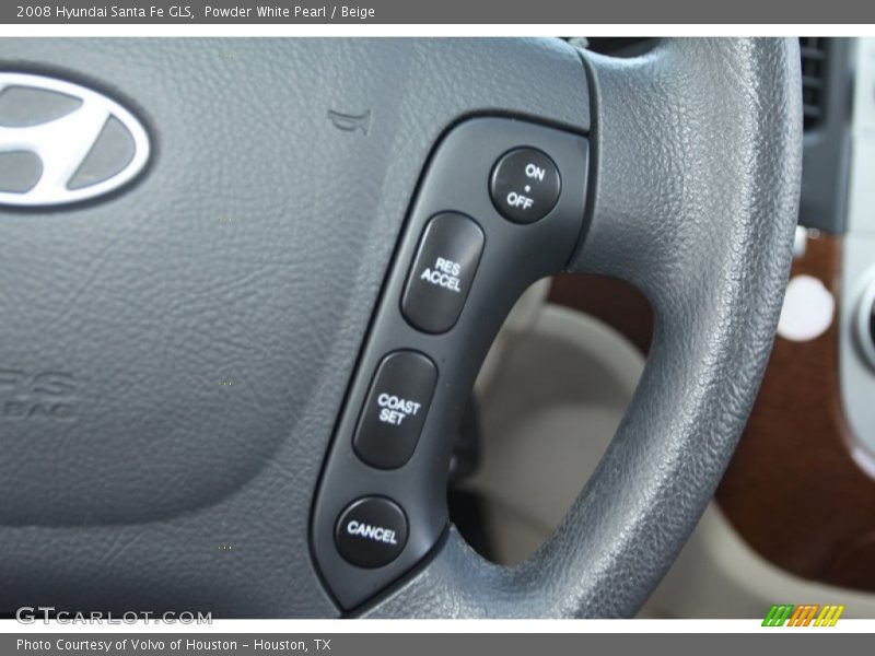 Powder White Pearl / Beige 2008 Hyundai Santa Fe GLS