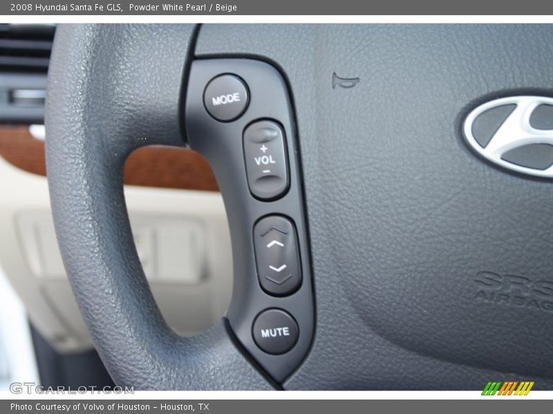 Powder White Pearl / Beige 2008 Hyundai Santa Fe GLS