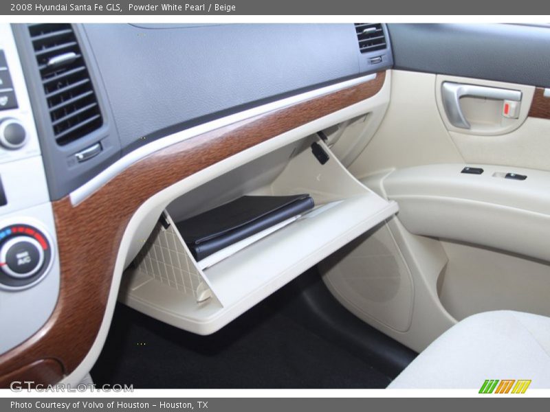 Powder White Pearl / Beige 2008 Hyundai Santa Fe GLS