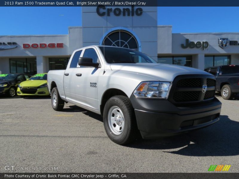 Bright Silver Metallic / Black/Diesel Gray 2013 Ram 1500 Tradesman Quad Cab
