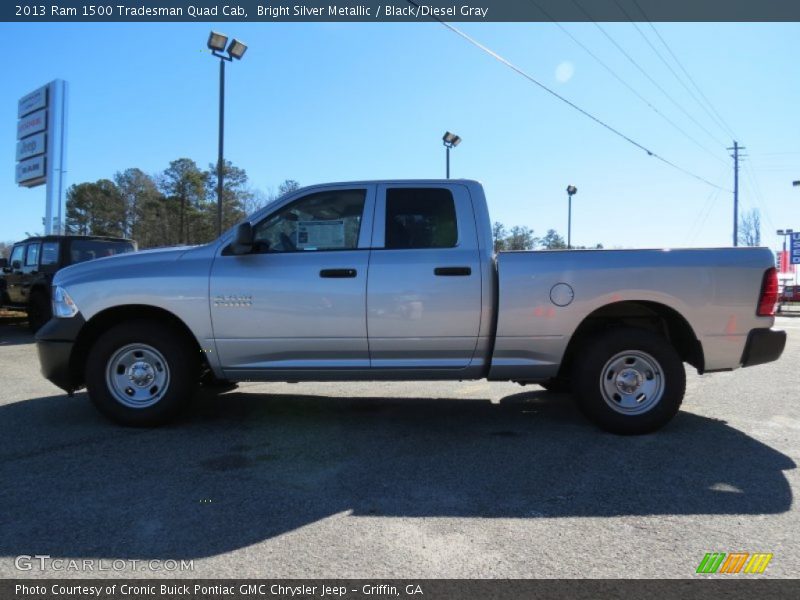 Bright Silver Metallic / Black/Diesel Gray 2013 Ram 1500 Tradesman Quad Cab