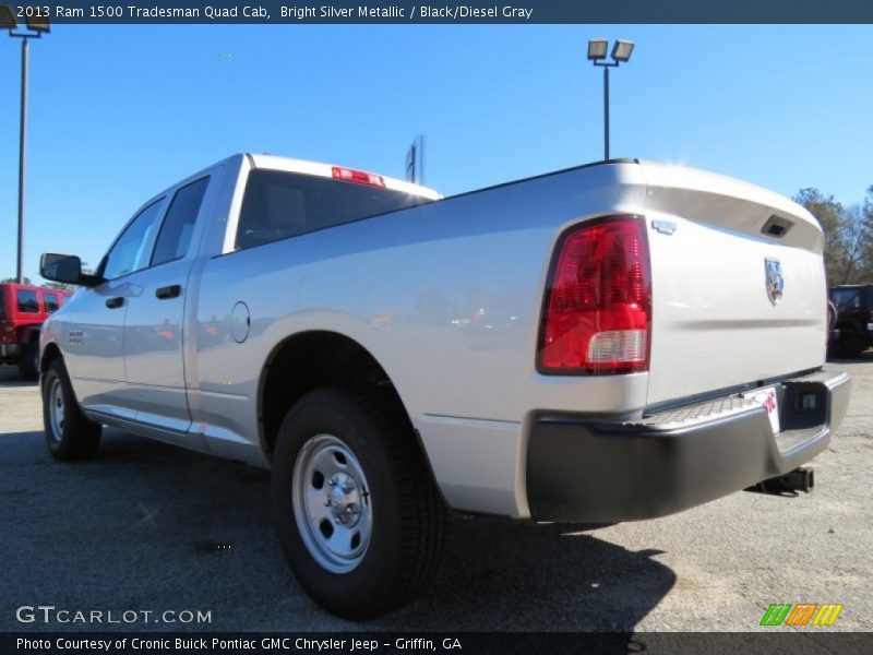 Bright Silver Metallic / Black/Diesel Gray 2013 Ram 1500 Tradesman Quad Cab