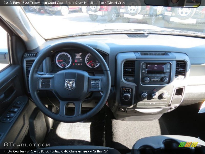 Bright Silver Metallic / Black/Diesel Gray 2013 Ram 1500 Tradesman Quad Cab