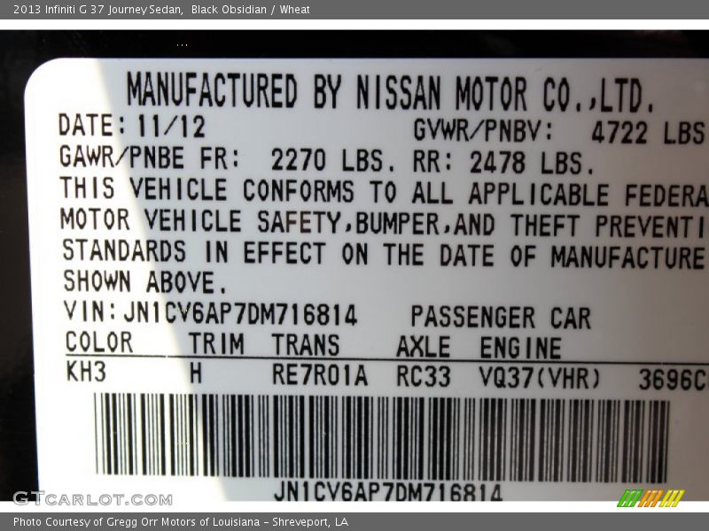 Black Obsidian / Wheat 2013 Infiniti G 37 Journey Sedan