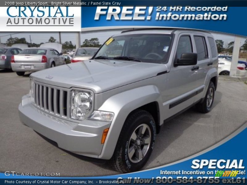 Bright Silver Metallic / Pastel Slate Gray 2008 Jeep Liberty Sport
