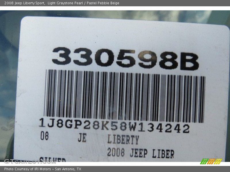 Light Graystone Pearl / Pastel Pebble Beige 2008 Jeep Liberty Sport