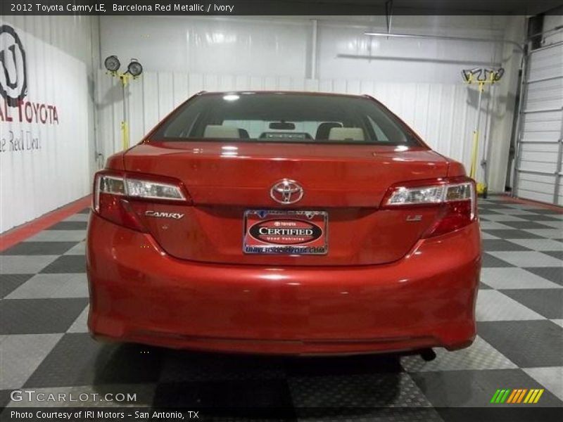 Barcelona Red Metallic / Ivory 2012 Toyota Camry LE