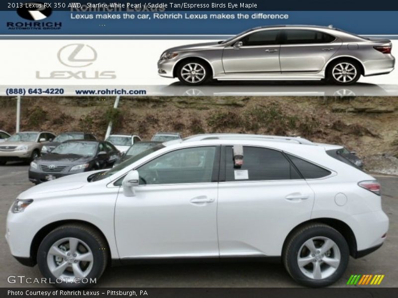 Starfire White Pearl / Saddle Tan/Espresso Birds Eye Maple 2013 Lexus RX 350 AWD