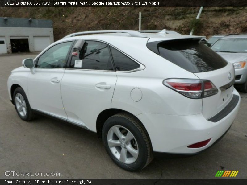 Starfire White Pearl / Saddle Tan/Espresso Birds Eye Maple 2013 Lexus RX 350 AWD
