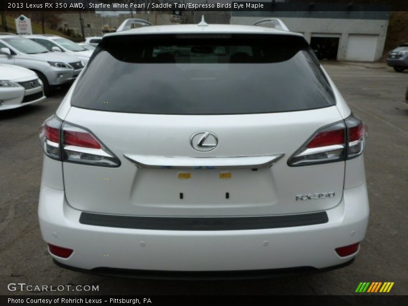 Starfire White Pearl / Saddle Tan/Espresso Birds Eye Maple 2013 Lexus RX 350 AWD