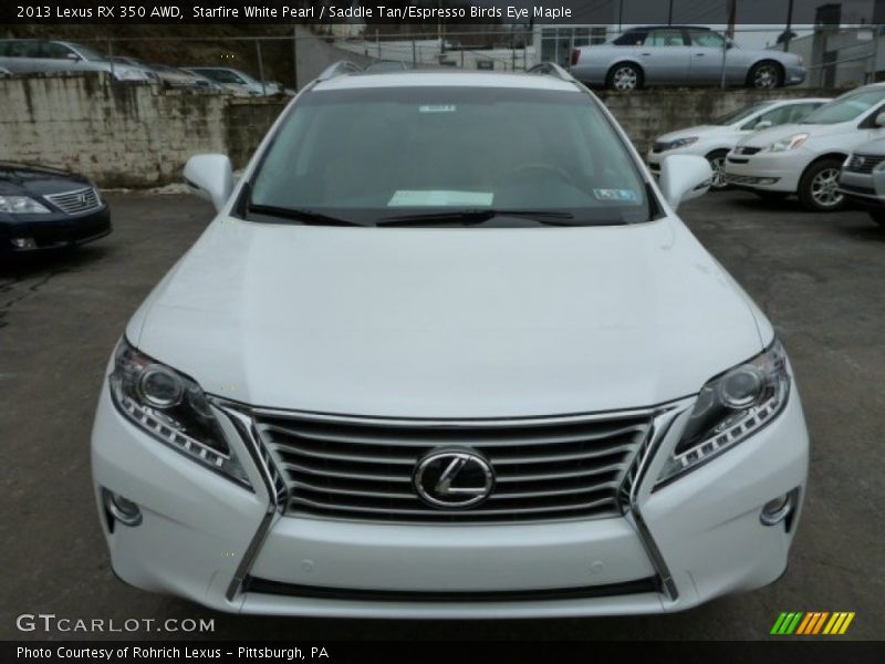 Starfire White Pearl / Saddle Tan/Espresso Birds Eye Maple 2013 Lexus RX 350 AWD
