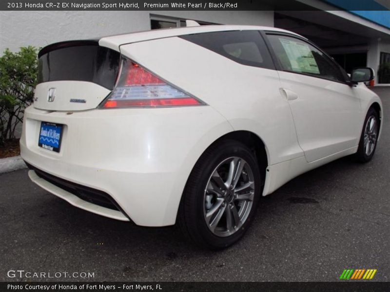 Premium White Pearl / Black/Red 2013 Honda CR-Z EX Navigation Sport Hybrid