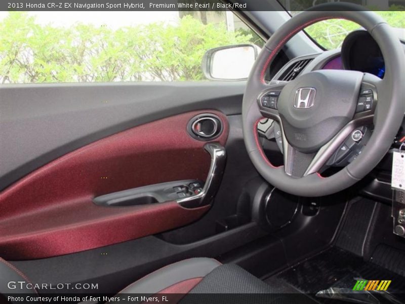 Premium White Pearl / Black/Red 2013 Honda CR-Z EX Navigation Sport Hybrid