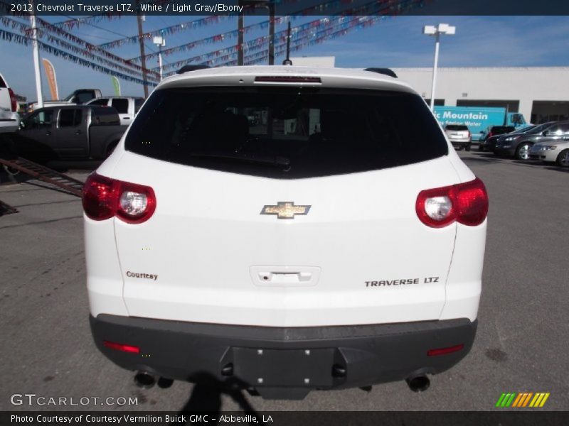 White / Light Gray/Ebony 2012 Chevrolet Traverse LTZ