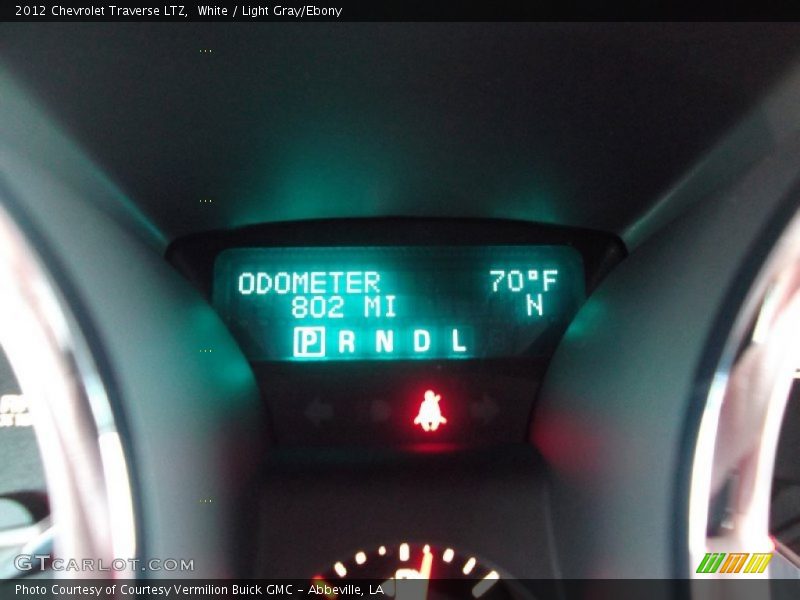 White / Light Gray/Ebony 2012 Chevrolet Traverse LTZ