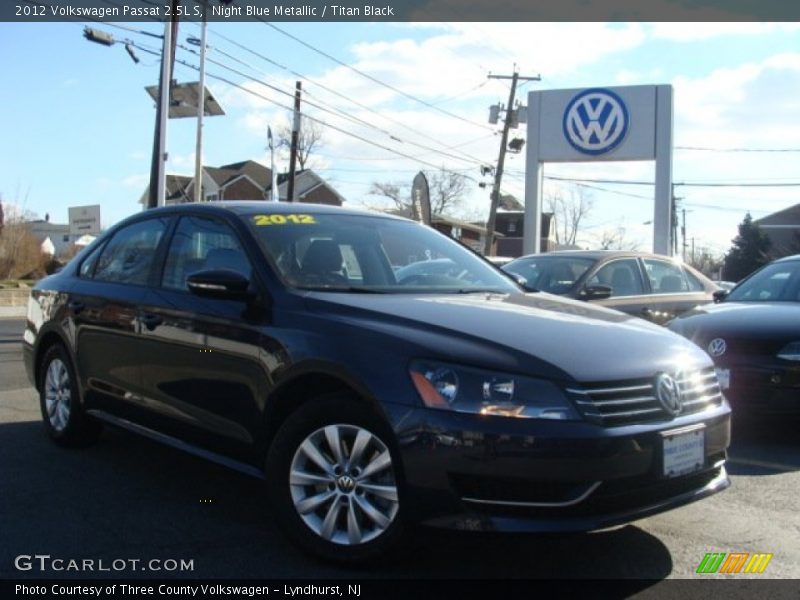 Night Blue Metallic / Titan Black 2012 Volkswagen Passat 2.5L S
