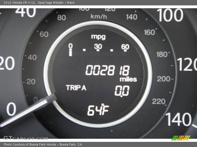 Opal Sage Metallic / Black 2012 Honda CR-V LX