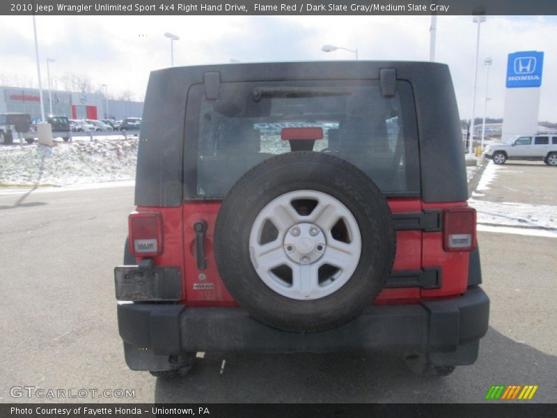 Flame Red / Dark Slate Gray/Medium Slate Gray 2010 Jeep Wrangler Unlimited Sport 4x4 Right Hand Drive