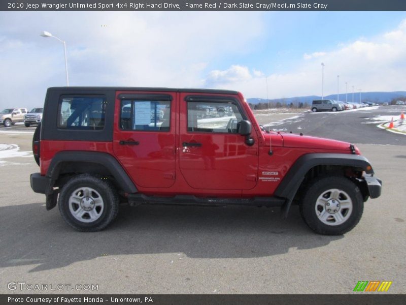 Flame Red / Dark Slate Gray/Medium Slate Gray 2010 Jeep Wrangler Unlimited Sport 4x4 Right Hand Drive
