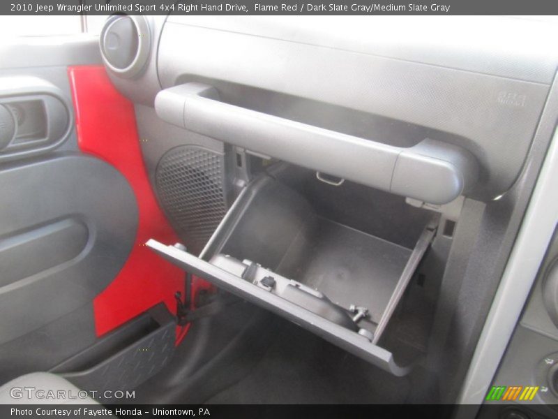 Flame Red / Dark Slate Gray/Medium Slate Gray 2010 Jeep Wrangler Unlimited Sport 4x4 Right Hand Drive
