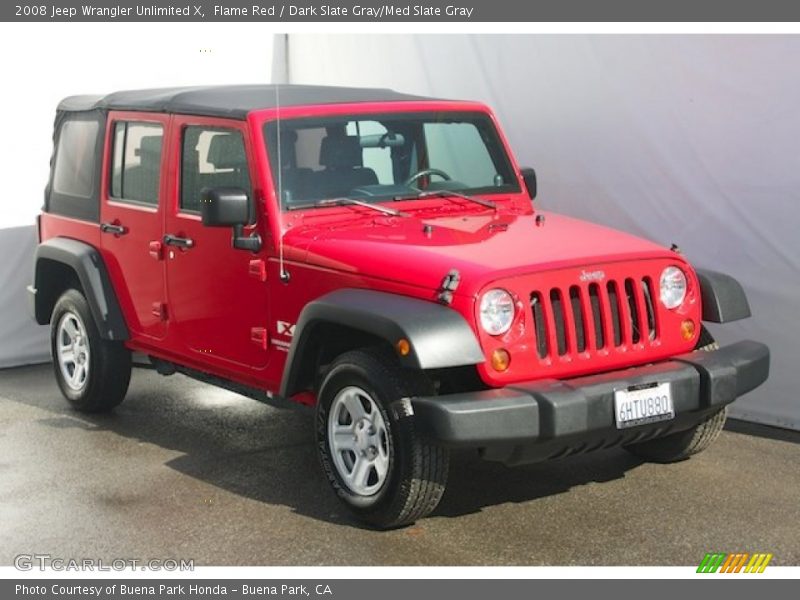 Flame Red / Dark Slate Gray/Med Slate Gray 2008 Jeep Wrangler Unlimited X