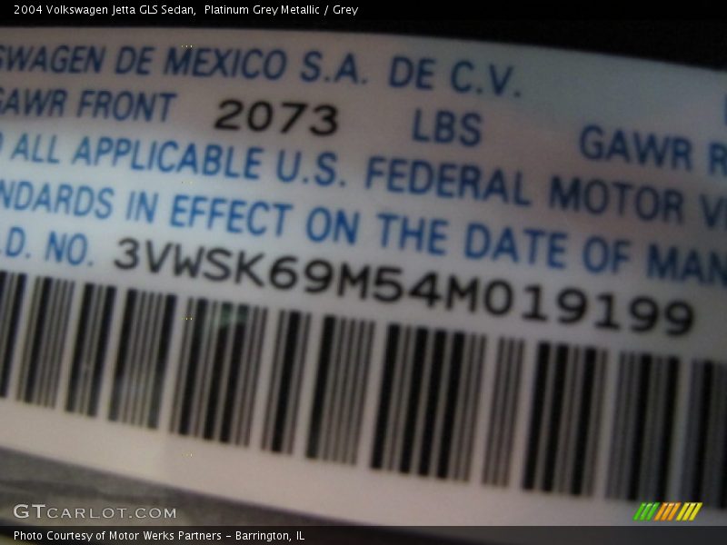 Platinum Grey Metallic / Grey 2004 Volkswagen Jetta GLS Sedan