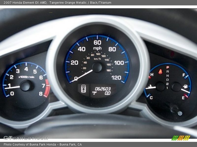 Tangerine Orange Metallic / Black/Titanium 2007 Honda Element EX AWD