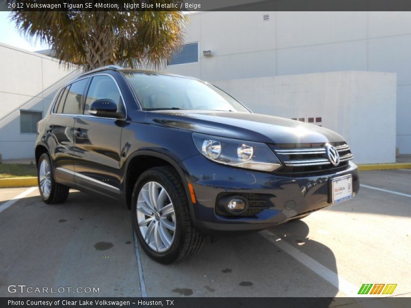 Night Blue Metallic / Beige 2012 Volkswagen Tiguan SE 4Motion