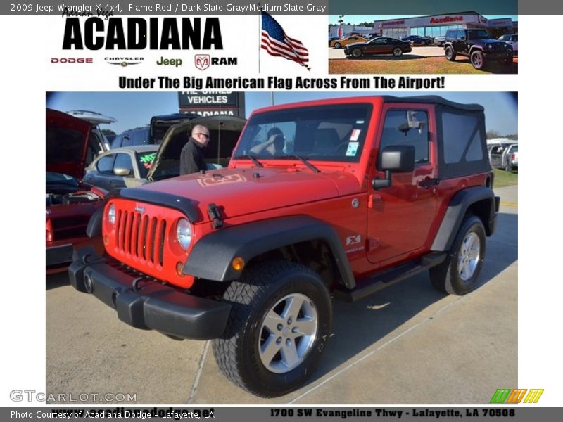 Flame Red / Dark Slate Gray/Medium Slate Gray 2009 Jeep Wrangler X 4x4