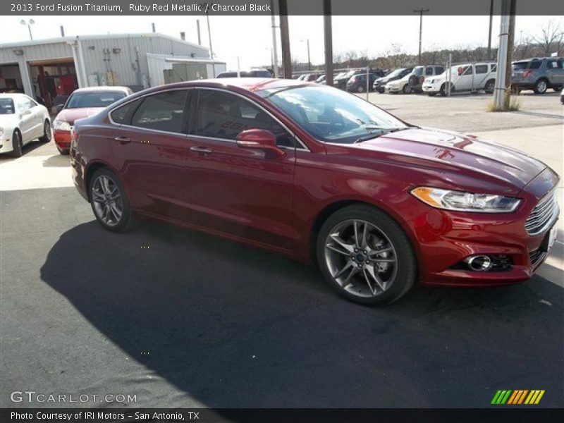 Ruby Red Metallic / Charcoal Black 2013 Ford Fusion Titanium