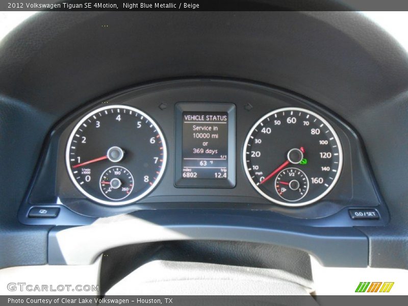 Night Blue Metallic / Beige 2012 Volkswagen Tiguan SE 4Motion