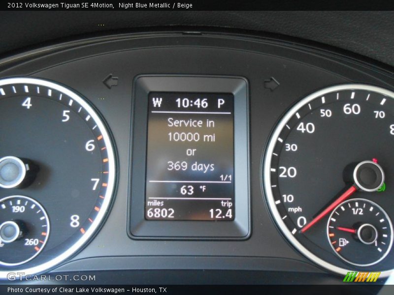 Night Blue Metallic / Beige 2012 Volkswagen Tiguan SE 4Motion
