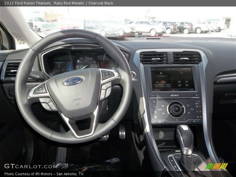 Ruby Red Metallic / Charcoal Black 2013 Ford Fusion Titanium