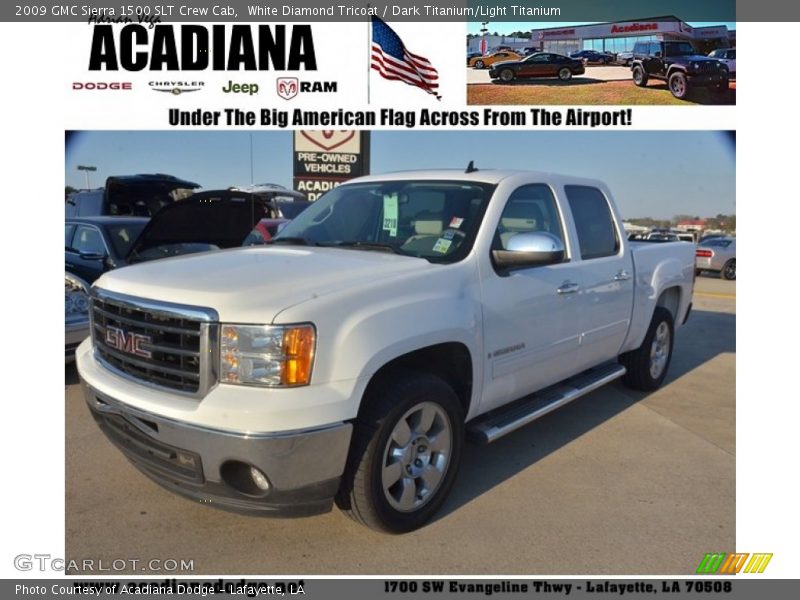 White Diamond Tricoat / Dark Titanium/Light Titanium 2009 GMC Sierra 1500 SLT Crew Cab