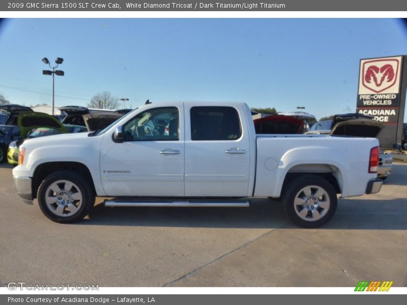 White Diamond Tricoat / Dark Titanium/Light Titanium 2009 GMC Sierra 1500 SLT Crew Cab