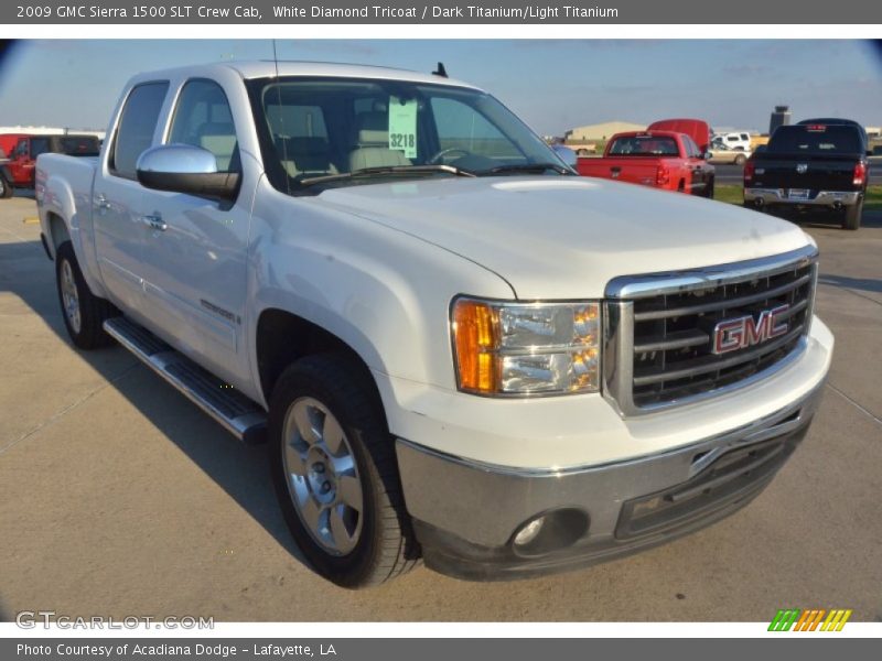 White Diamond Tricoat / Dark Titanium/Light Titanium 2009 GMC Sierra 1500 SLT Crew Cab