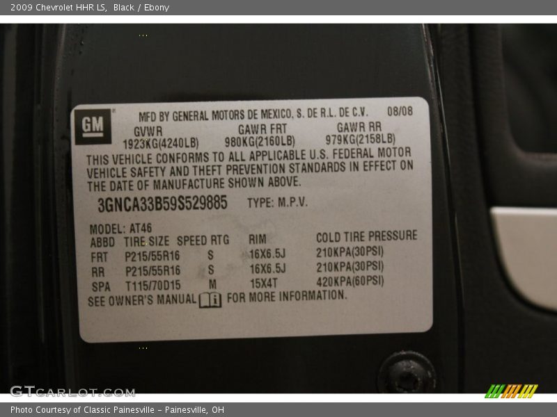 Black / Ebony 2009 Chevrolet HHR LS