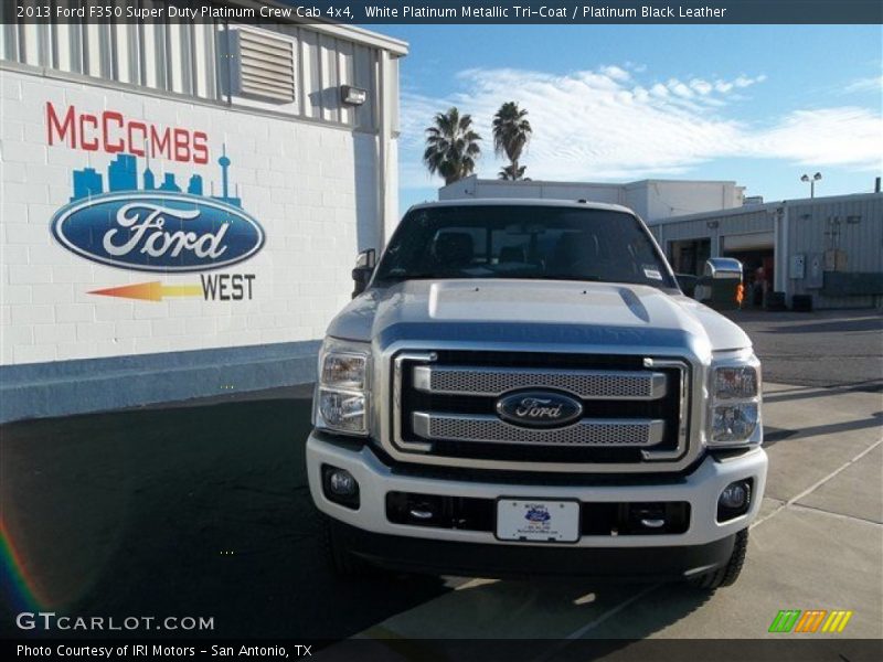 White Platinum Metallic Tri-Coat / Platinum Black Leather 2013 Ford F350 Super Duty Platinum Crew Cab 4x4