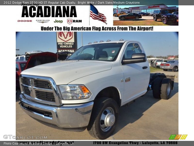 Bright White / Dark Slate/Medium Graystone 2012 Dodge Ram 3500 HD ST Regular Cab Dually