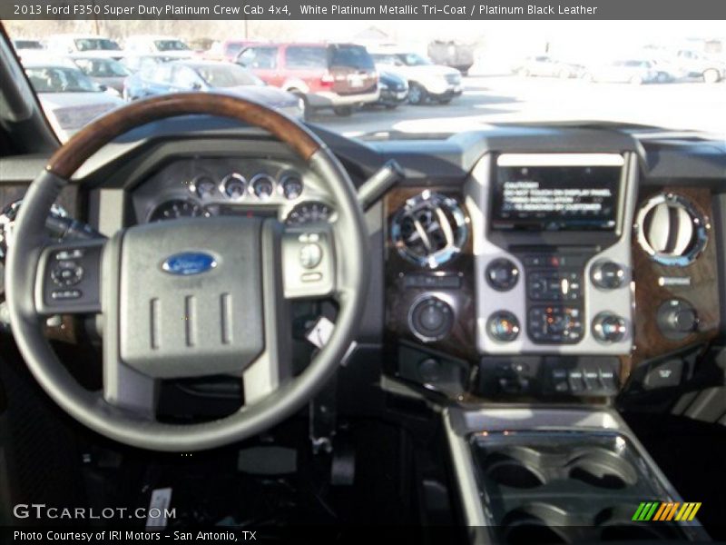 White Platinum Metallic Tri-Coat / Platinum Black Leather 2013 Ford F350 Super Duty Platinum Crew Cab 4x4