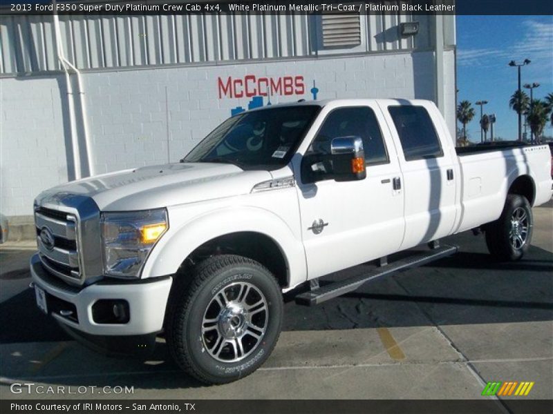 White Platinum Metallic Tri-Coat / Platinum Black Leather 2013 Ford F350 Super Duty Platinum Crew Cab 4x4