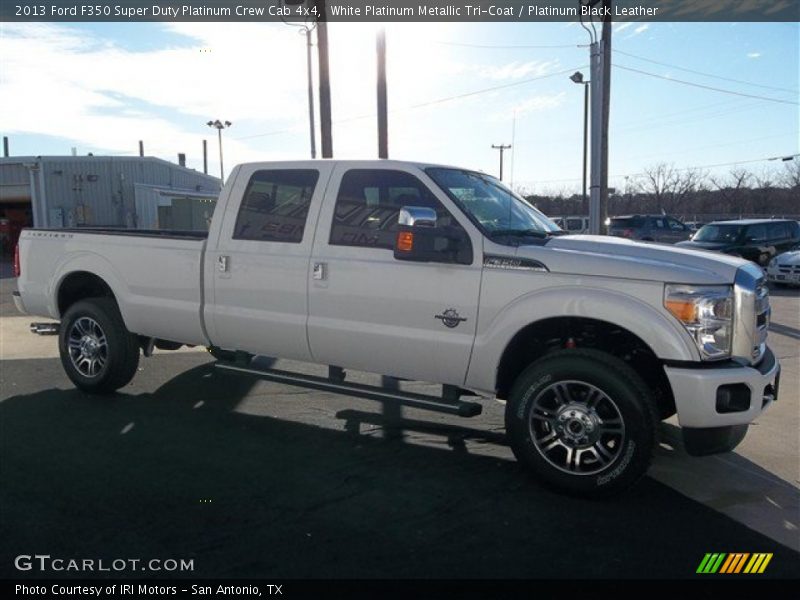 White Platinum Metallic Tri-Coat / Platinum Black Leather 2013 Ford F350 Super Duty Platinum Crew Cab 4x4