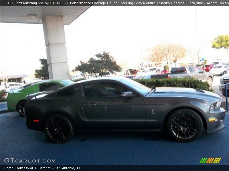 Sterling Gray Metallic / Shelby Charcoal Black/Black Accent Recaro Sport Seats 2013 Ford Mustang Shelby GT500 SVT Performance Package Coupe