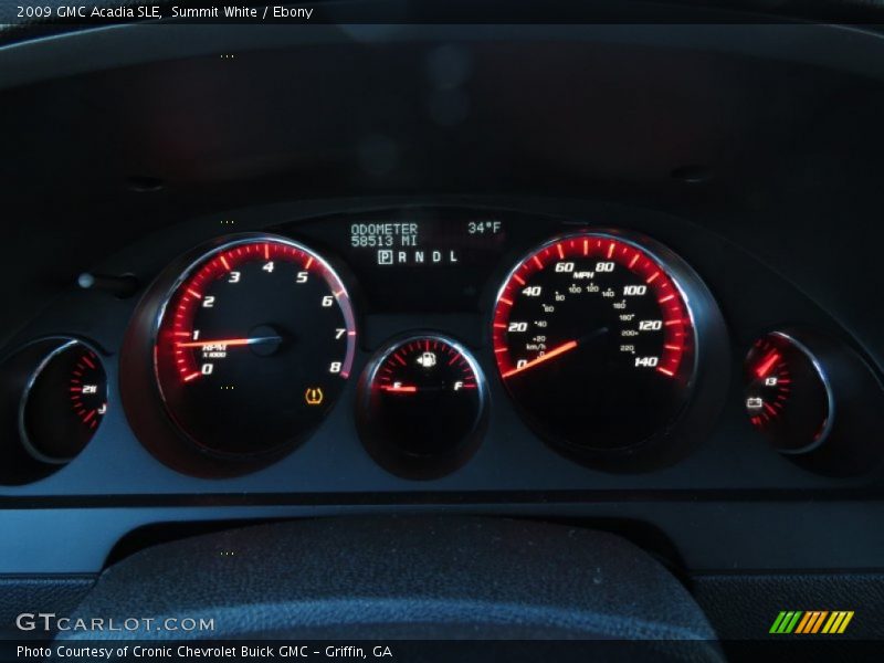 Summit White / Ebony 2009 GMC Acadia SLE